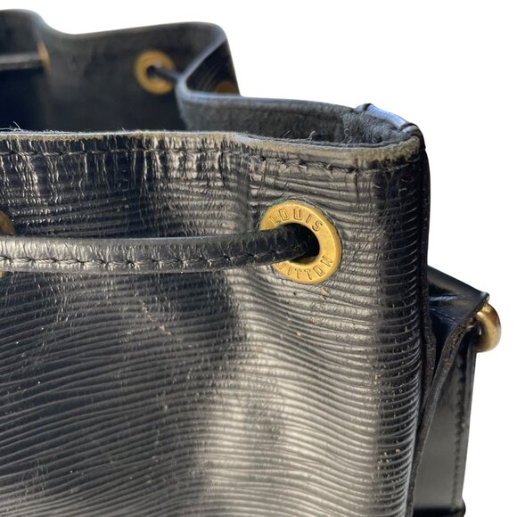 Louis Vuitton Black Epi Leather Noe Drawstring Bucket Bag With Adjustable Strap - Picture 7 of 16